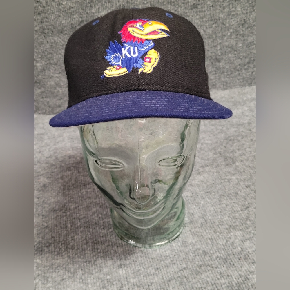 KU Logo Black Hat NEW ERA 5950 Pro Model Made USA  6 7/8 Size Fitted